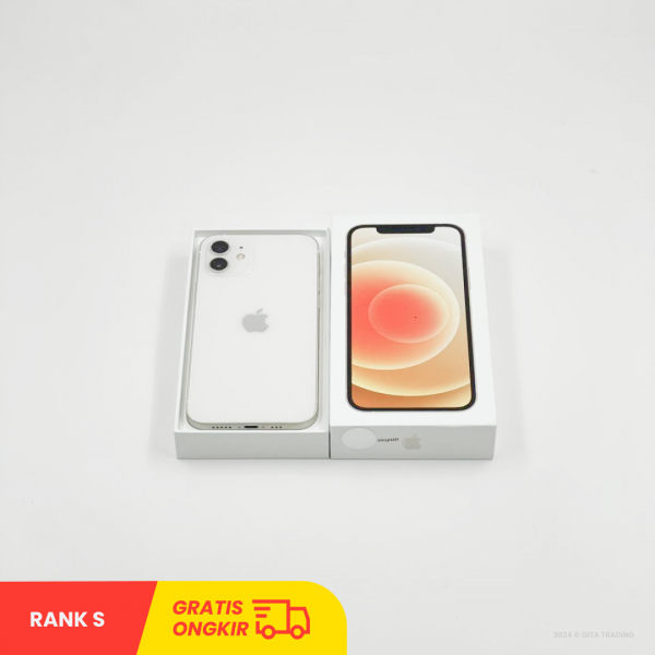 APPLE iPhone 12 5G (64GB/ Battery Health 87%/ IMEI: 353905995293241/White/ Sim Free) - RANK S