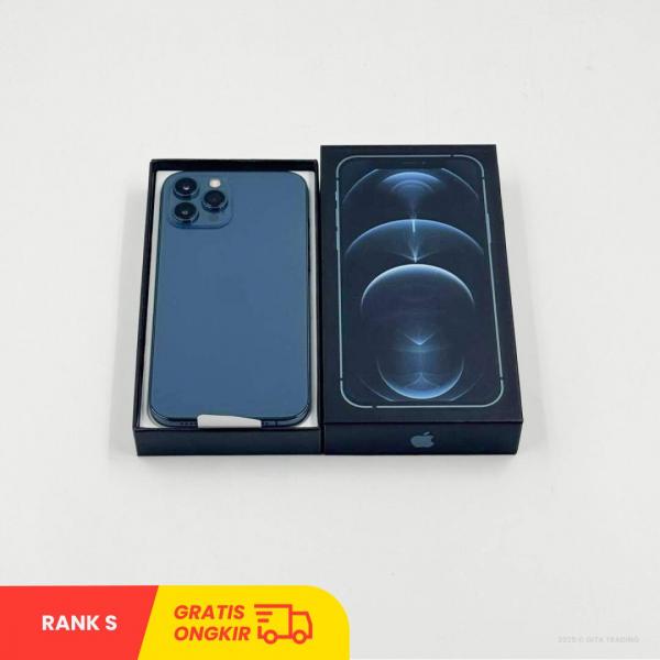 APPLE iPhone 12 Pro Max 5G Pacific Blue - Sim Free | ROM: 256GB | Dual Sim & Silent Camera | Battery Health 100% | IMEI: 350627790533406 | RANK S