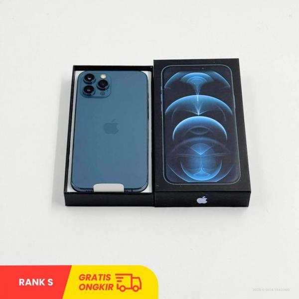 APPLE iPhone 12 Pro Max 5G Pacific Blue - Sim Free | ROM: 256GB | Single Sim & Silent Camera | Battery Health 100% | IMEI: 359237634781319 | RANK S
