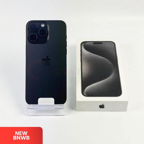 APPLE iPhone 15 Pro Max 5G Black Titanium - Sim Free | ROM: 1000GB (1TB) | Battery Health 100% | IMEI: 354550166089900 | BNWB