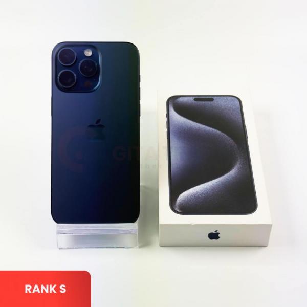 APPLE iPhone 15 Pro Max 5G Blue Titanium - Sim Free | ROM: 256GB | Battery Health 84% | IMEI: 358472382339595 | RANK S