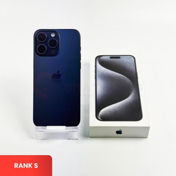 APPLE iPhone 15 Pro Max 5G Blue Titanium - Sim Free | ROM: 256GB | Battery Health 87% | IMEI: 359779346627975 | RANK S