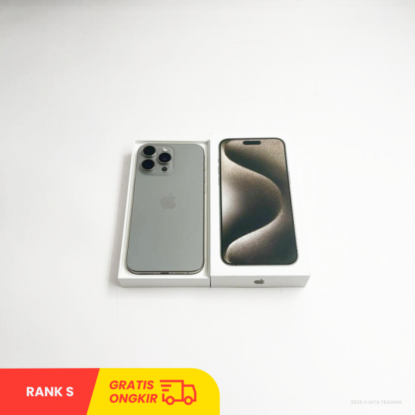 APPLE iPhone 15 Pro Max 5G Natural Titanium - Sim Free | ROM: 256GB | Battery Health 88% | IMEI: 350793220560946 | RANK S