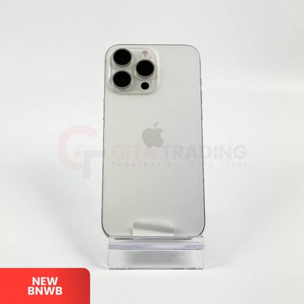 APPLE iPhone 15 Pro Max 5G White Titanium - Sim Free | ROM: 1000GB (1TB) | Battery Health 100% | IMEI: 354550165113503 | BNWB