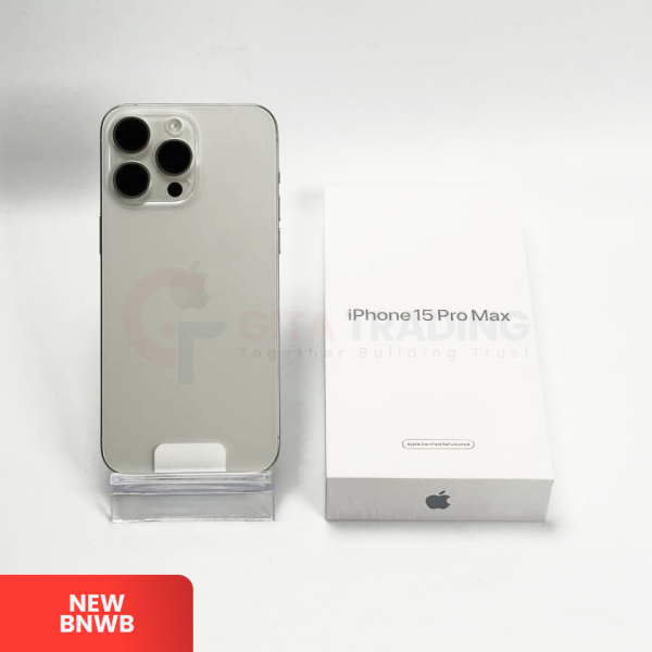 APPLE iPhone 15 Pro Max 5G White Titanium - Sim Free | ROM: 256GB | Dual Sim FISIK & Silent Camera | IMEI: 353104761368334 | NEW BNWB