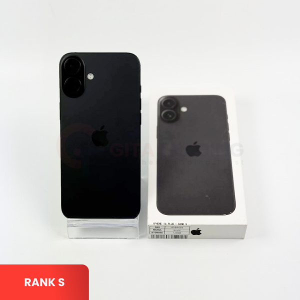 APPLE iPhone 16 PLUS 5G Black | ROM: 256GB | Battery Heath 100% | IMEI: 353672647627594 | RANK S