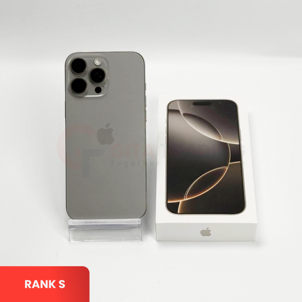 APPLE iPhone 16 Pro Max 5G Natural Titanium - Sim Free | ROM: 256GB | Battery Health: 100% | IMEI: 357196593388569 | RANK S