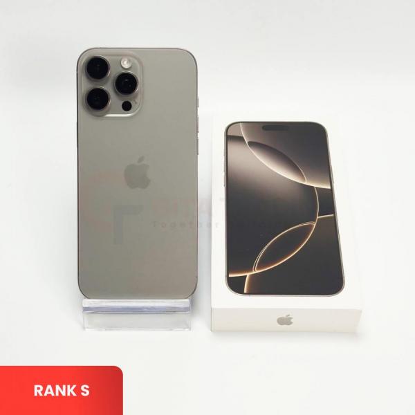APPLE iPhone 16 Pro Max 5G Natural Titanium - Sim Free | ROM: 256GB | Dual Sim FISIK & Silent Camera | Battery Health 94% | IMEI: 353149592370090 | RANK S