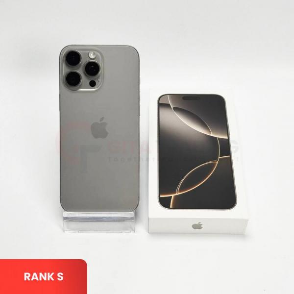 APPLE iPhone 16 Pro Max 5G Natural Titanium - Sim Free | ROM: 256GB | Dual Sim FISIK & Silent Camera | Battery Health 94% | IMEI: 355923354602082 | RANK S