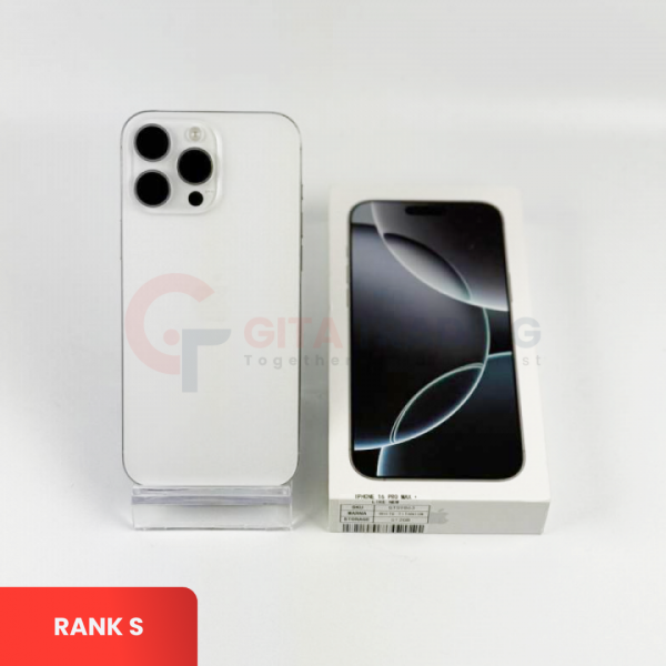 APPLE iPhone 16 Pro Max 5G White Titanium - Sim Free | ROM: 256GB | Single Sim & Silent Camera | Battery health 92% | IMEI: 357002336807834 | RANK S