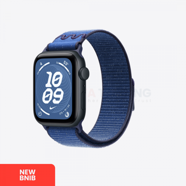 APPLE WATCH SE (Gen 3) 40mm - GPS  |  Midnight Aluminum Case with Blue Ribbon Nike Sport Loop | D062JRMH5W | NEW BNIB